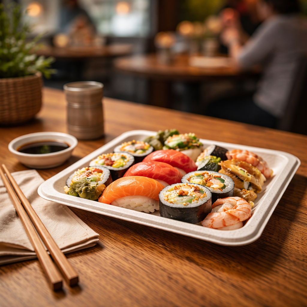 Plato Cuadrado 26x26 cm Fibra de Caña – Pack x 50 Unidades – Ecológico y Compostable - Imagen 3